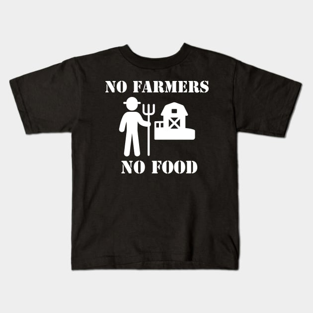 No Farmers No Food Kids T-Shirt by evokearo